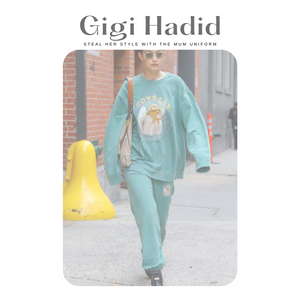 Trending: Gigi in the Teal Tracksuit