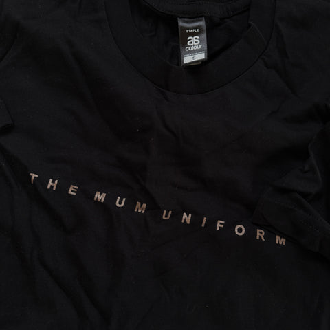 THE MUM UNIFORM - Black Tee/Rose Gold Print - S
