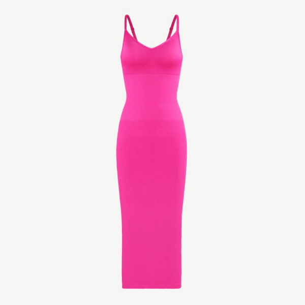 THE PINK V- NECK SHAPER DRESS - XS (In Stock)