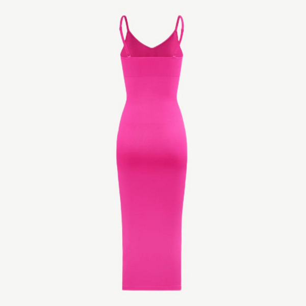 THE PINK V- NECK SHAPER DRESS - XS (In Stock)